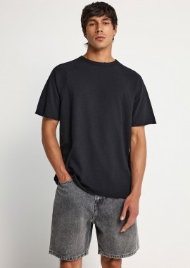 FUNKY BUDDHA - Relaxed fit t-shirt από φλάμα