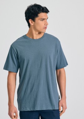 FUNKY BUDDHA - Relaxed fit linen blend t-shirt