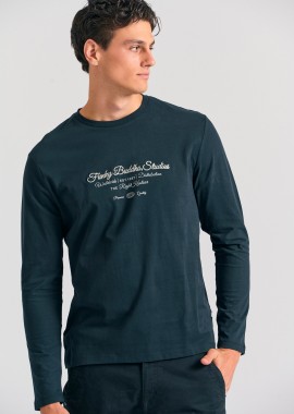FUNKY BUDDHA - Μακρυμάνικο T-shirt με Funky Buddha τύπωμα στο στήθος