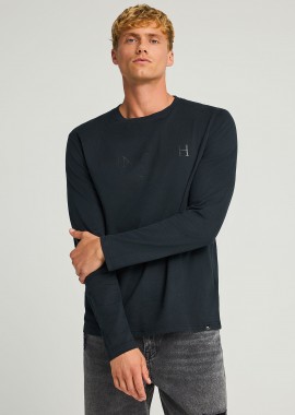 FUNKY BUDDHA - Μακρυμάνικο T-shirt με Funky Buddha τύπωμα στο στήθος