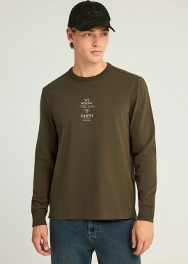 FUNKY BUDDHA - Μακρυμάνικο T-shirt με τύπωμα στο στήθος