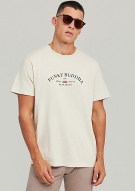 FUNKY BUDDHA - T-shirt με text logo τύπωμα στο στήθος