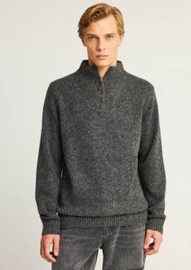 FUNKY BUDDHA - Ανδρικό half-zip πλεκτό πουλόβερ