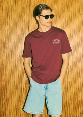 FUNKY BUDDHA - Ανδρικό relaxed t-shirt με τύπωμα στην πλάτη