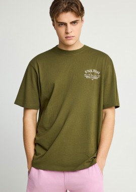 FUNKY BUDDHA - Ανδρικό relaxed t-shirt με τύπωμα στην πλάτη