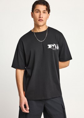 FUNKY BUDDHA - Ανδρικό oversized t-shirt με τύπωμα στην πλάτη