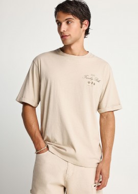 FUNKY BUDDHA - Ανδρικό βαμβακερό relaxed t-shirt με τύπωμα
