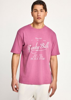 FUNKY BUDDHA - Ανδρικό relaxed t-shirt με τύπωμα