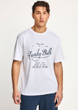FUNKY BUDDHA - Ανδρικό relaxed t-shirt με τύπωμα