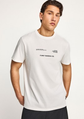 FUNKY BUDDHA - Ανδρικό βαμβακερό t-shirt με τύπωμα