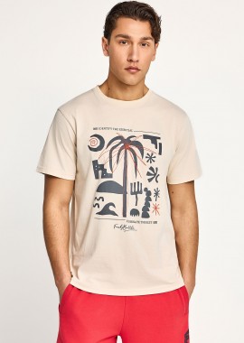 FUNKY BUDDHA - Ανδρικό t-shirt με τύπωμα στην πλάτη