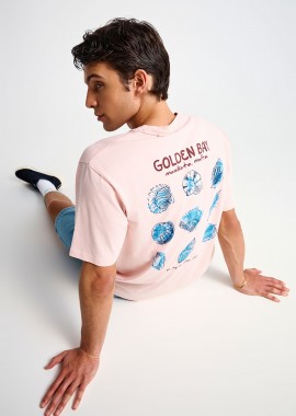 FUNKY BUDDHA - Ανδρικό relaxed t-shirt με τύπωμα στην πλάτη