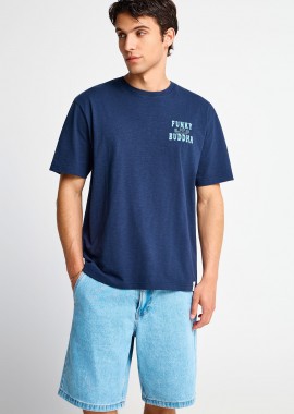FUNKY BUDDHA - Ανδρικό βαμβακερό t-shirt με τύπωμα στην πλάτη