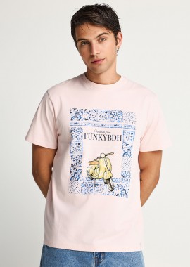 FUNKY BUDDHA - Ανδρικό βαμβακερό t-shirt με τύπωμα