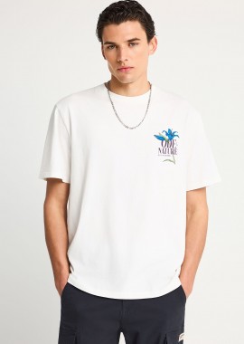 FUNKY BUDDHA - Ανδρικό relaxed t-shirt με τύπωμα στην πλάτη
