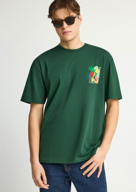 FUNKY BUDDHA - Ανδρικό relaxed t-shirt με τύπωμα στην πλάτη