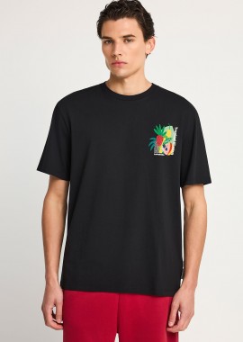 FUNKY BUDDHA - Ανδρικό relaxed t-shirt με τύπωμα στην πλάτη