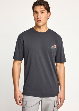 FUNKY BUDDHA - Ανδρικό relaxed t-shirt με τύπωμα στην πλάτη