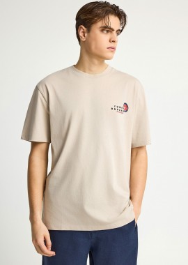 FUNKY BUDDHA - Ανδρικό relaxed t-shirt με τύπωμα στην πλάτη