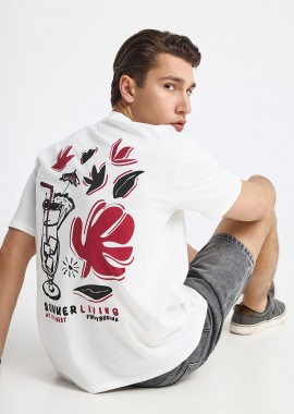 FUNKY BUDDHA - Ανδρικό t-shirt με τύπωμα στην πλάτη