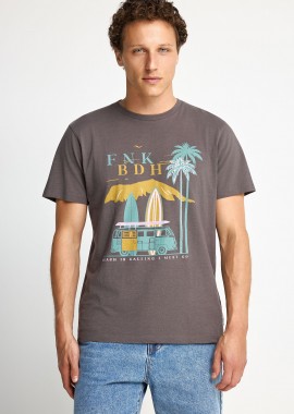 FUNKY BUDDHA - Ανδρικό βαμβακερό t-shirt με τύπωμα