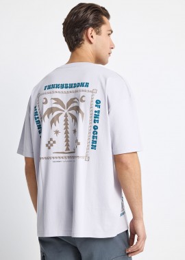 FUNKY BUDDHA - Ανδρικό t-shirt με τύπωμα στην πλάτη