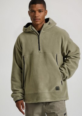 FUNKY BUDDHA - Oversized half-zip φούτερ με ρυθμιζόμενο κορδόνι