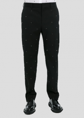 VALENTINO GARAVANI - VALENTINO GARAVANI Ανδρικό Μαύρο Stud Black Trousers