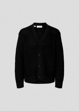 SELECTED HOMME - SELECTED HOMME Ανδρικό Μαύρο Relaxed Fit Cotton Cardigan