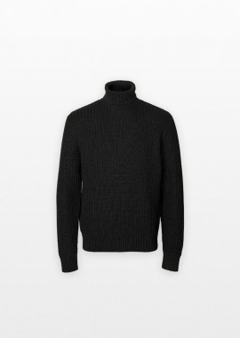 SELECTED HOMME - SELECTED HOMME Ανδρικό Μαύρο Knit Structure Roll Neck Blouse