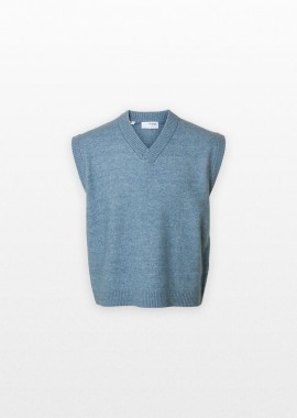 SELECTED HOMME - SELECTED HOMME Ανδρικό Μπλε Relaxed Fit Knitted Vest