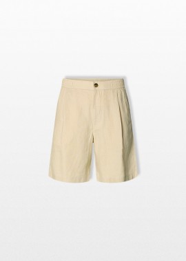 SELECTED HOMME - SELECTED HOMME Ανδρικό Μπεζ Linen Shorts