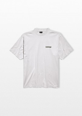 BALENCIAGA - BALENCIAGA Ανδρικό Γκρι Fit Cotton T-Shirt