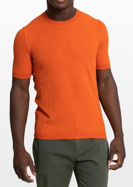 +39MASQ - +39MASQ Ανδρικό Πορτοκαλί Orange Short-Sleeved Jumper