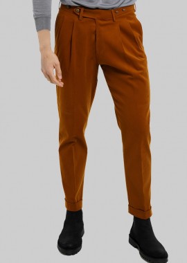 BERWICH - BERWICH Ανδρικό Πορτοκαλί Barber Articolo Trousers