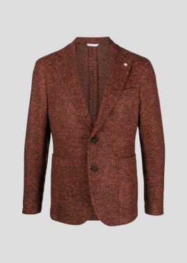 MANUEL RITZ - MANUEL RITZ Ανδρικό Καφέ Enamel Single Breasted Blazer
