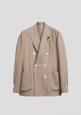 LARDINI - LARDINI Ανδρικό Μπεζ Man Jacket Dyed Drop 7 Reg