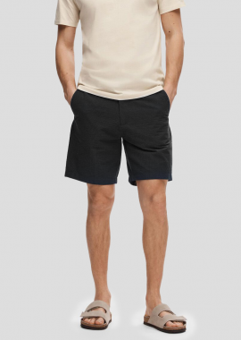 SELECTED HOMME - SELECTED HOMME Ανδρικό Μαύρο Seersucker Shorts