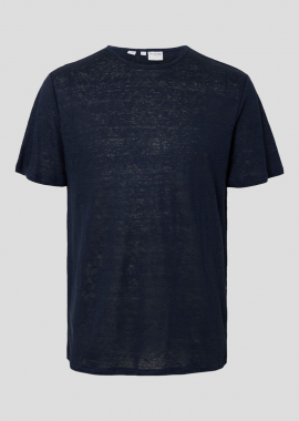 SELECTED HOMME - SELECTED HOMME Ανδρικό Μπλε Linen T-shirt