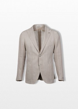 TAGLIATORE - TAGLIATORE Ανδρικό Μπεζ Single Breasted Blazer