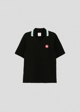 CASABLANCA - CASABLANCA Ανδρικό Μαύρο Interlock Polo T-Shirt