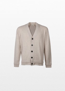ATOMO FACTORY - ATOMO FACTORY Ανδρικό Καφέ Knit Cardigan With Buttons