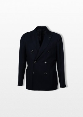 LARDINI - LARDINI Ανδρικό Μαύρο Double Breasted Blazer