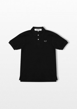COMME DES GARÇONS PLAY - COMME DES GARÇONS PLAY Ανδρικό Μαύρο Applique Logo Polo T-Shirt