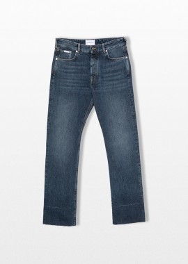 GIVENCHY - GIVENCHY Ανδρικό Μπλε Faded-Wash Raw-Cut Jeans
