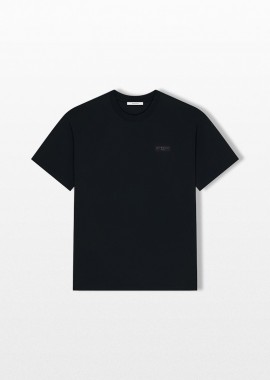GIVENCHY - GIVENCHY Ανδρικό Μαύρο T-Shirt with Givenchy Paris Gros Grain