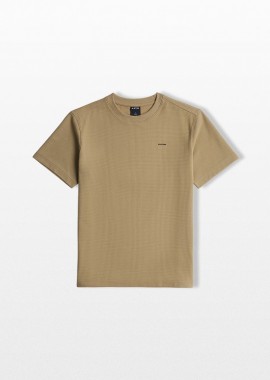 G-STAR - G-STAR Ανδρικό Μπεζ Waffle True Regular T-Shirt