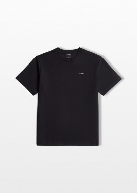 G-STAR - G-STAR Ανδρικό Μαύρο Waffle True Regular T-Shirt