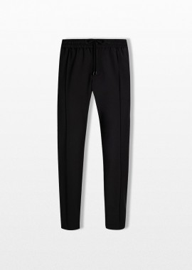 DOLCE&GABBANA - DOLCE&GABBANA Ανδρικό Μαύρο Wool Canvas Joggers