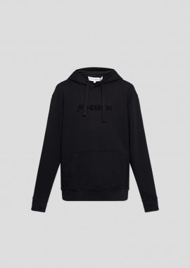 JWANDERSON - JWANDERSON Ανδρικό Μαύρο Logo Embroidery Hoodie